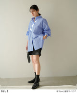 バックギャザードロストスリーブシャツ