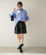 バックギャザードロストスリーブシャツ