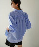 バックギャザードロストスリーブシャツ