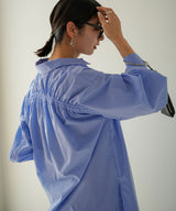 バックギャザードロストスリーブシャツ