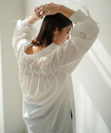 バックギャザードロストスリーブシャツ