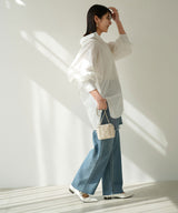 バックギャザードロストスリーブシャツ