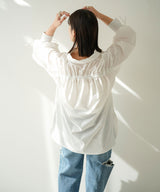 バックギャザードロストスリーブシャツ