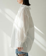 バックギャザードロストスリーブシャツ