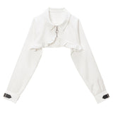 スクエアバックルジップショートブラウス