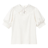 レース切替リブカットトップス