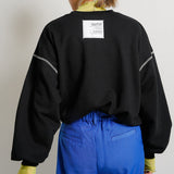 ボリュームスリーブワッペン付きスウェット