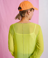 【メール便】配色メローシアーロングワンピース