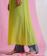 【メール便】配色メローシアーロングワンピース