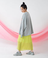 【メール便】配色メローシアーロングワンピース