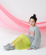 【メール便】配色メローシアーロングワンピース