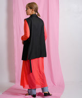 【メール便】配色メローシアーロングワンピース