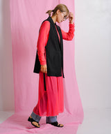 【メール便】配色メローシアーロングワンピース