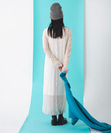 【メール便】配色メローシアーロングワンピース