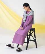 【メール便】配色メローシアーロングワンピース