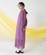 【メール便】配色メローシアーロングワンピース