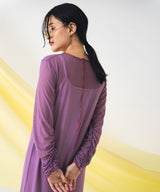 【メール便】配色メローシアーロングワンピース