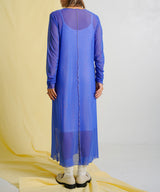 【メール便】配色メローシアーロングワンピース