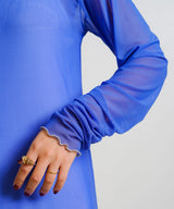 【メール便】配色メローシアーロングワンピース