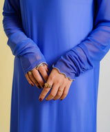 【メール便】配色メローシアーロングワンピース