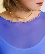 【メール便】配色メローシアーロングワンピース