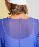 【メール便】配色メローシアーロングワンピース