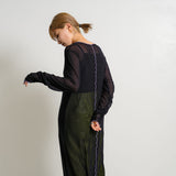 【メール便】配色メローシアーロングワンピース