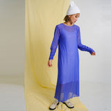 【メール便】配色メローシアーロングワンピース