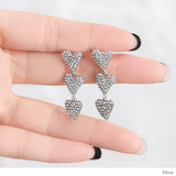 ビジューハート3連ピアス