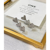 ビジューハート3連ピアス