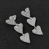 ビジューハート3連ピアス