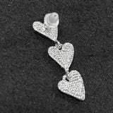 ビジューハート3連ピアス