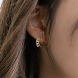 パールビジューフープピアス