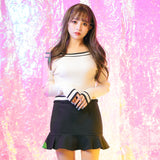 パールビジューフープピアス