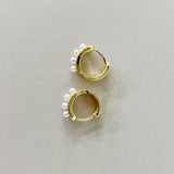 パールビジューフープピアス