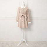 ミニ丸襟クラシカルフレアワンピース