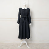 ミニ丸襟クラシカルフレアワンピース