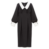 角襟Iラインレディワンピース