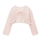 フロントリボン透かしニットボレロ