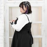 ハイネックカフスレースアップブラウス