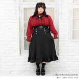 ハイネックカフスレースアップブラウス