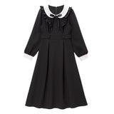 丸襟フリルリボンワンピース【ニット】