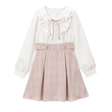 丸襟フリルリボンワンピース【ニット】