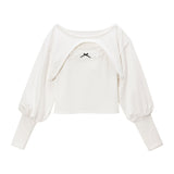 ショート丈トップス×キャミSET