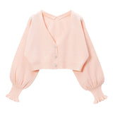 きらきらビジューボタンショートニットカーディガン