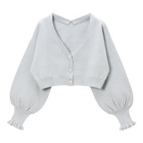 きらきらビジューボタンショートニットカーディガン