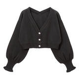 きらきらビジューボタンショートニットカーディガン