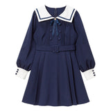 セーラーカラーサイドプリーツワンピース