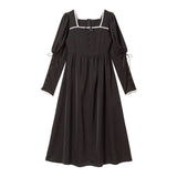 【新春セール】袖レースアップクラシカルワンピース