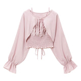 【メール便】コンパクトボレロ×キャミSETブラウス